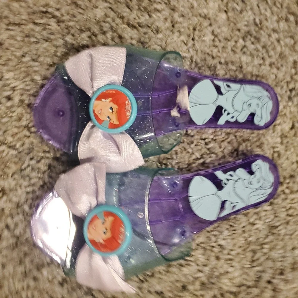 Disney Princess Purple Plastic Dress Up Costume Shoes Ariel flats Little Mermaid